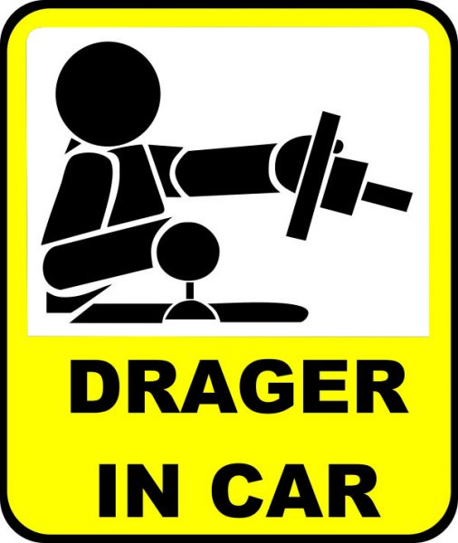 Drager in car  sticker the car