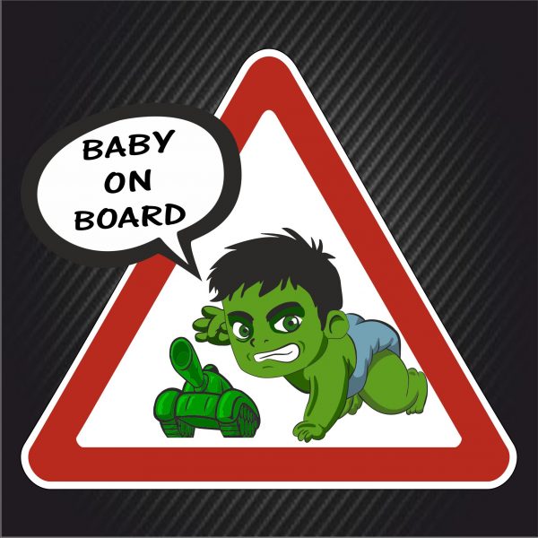 Sticker Baby on Board Hulk