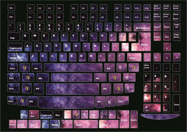 Universal Keyboard stickers Decoration Protector Decal Skin Cosmos Space