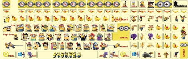 Universal Keyboard stickers Decoration Protector Decal Skin Minions Despicable Me Cartoon