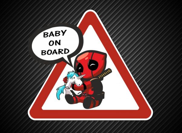 Sticker Baby on Board Deadpool