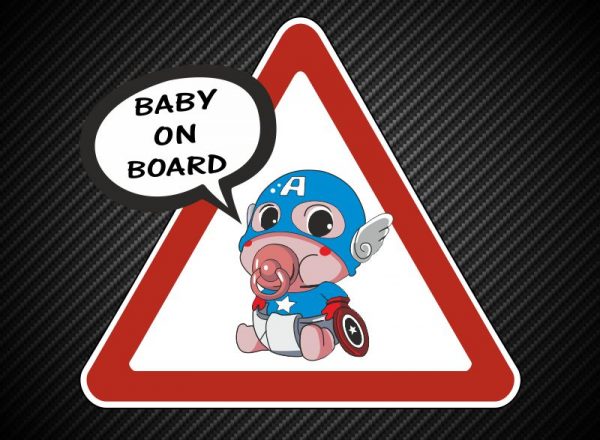 Sticker Baby on Board Captain America