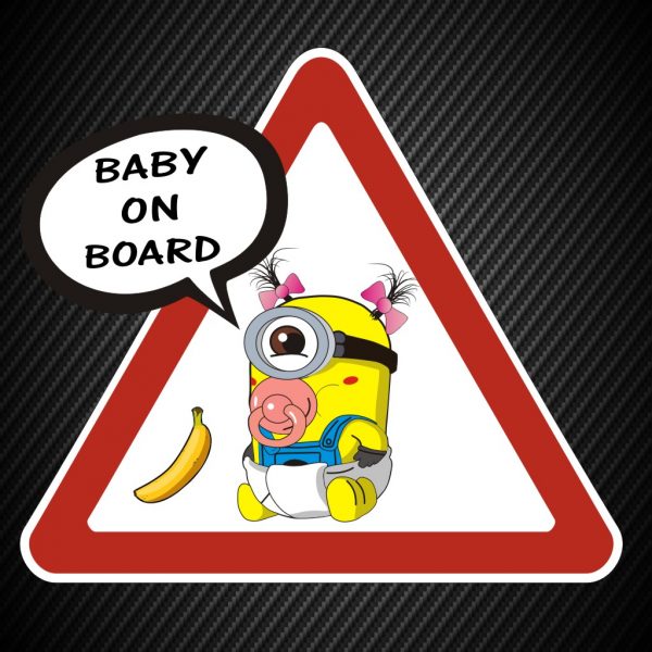 Sticker Baby on Board Minion girl