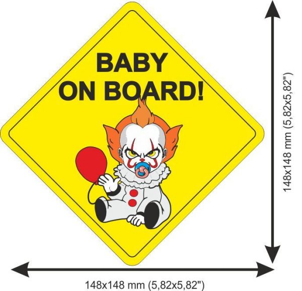 Sticker Baby on Board Pennywise Rhombus