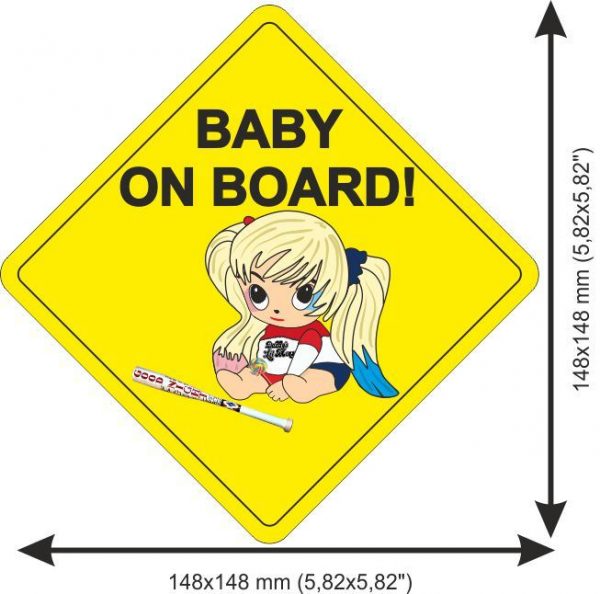 Sticker Baby on Board Harley Quinn Rhombus