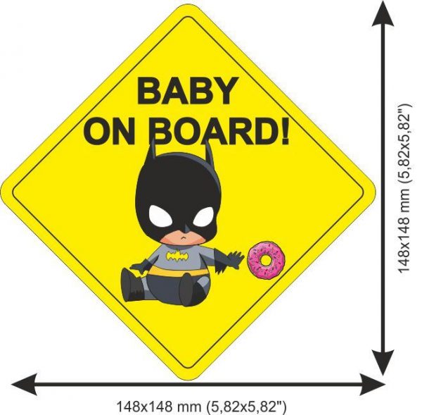 Sticker Baby on Board Batman Rhombus