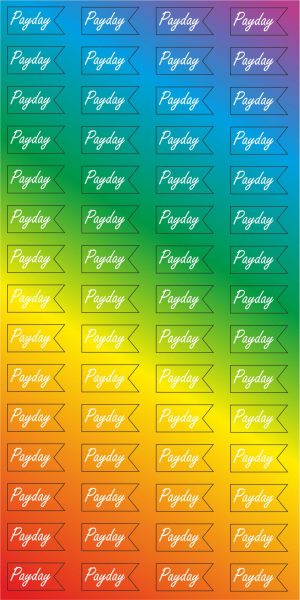Pay day stickers. Color stickers rainbow.
