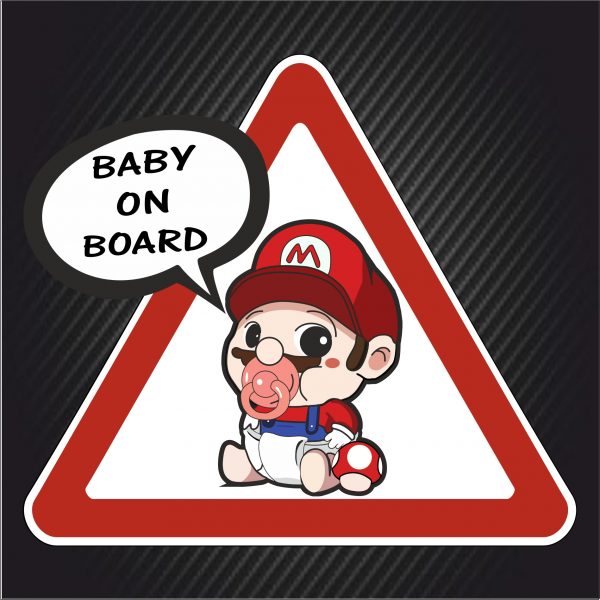 Sticker Baby on Board Super Mario