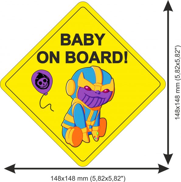 Sticker Baby on Board  Thanos Rhombus
