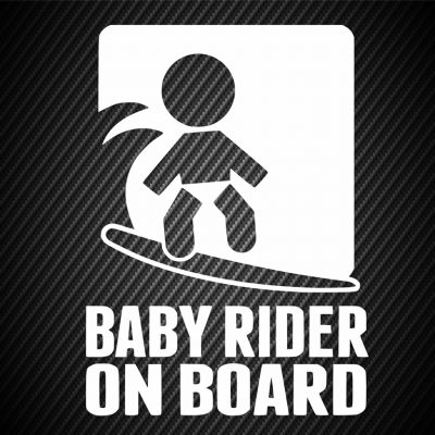 Baby motocross rider on board