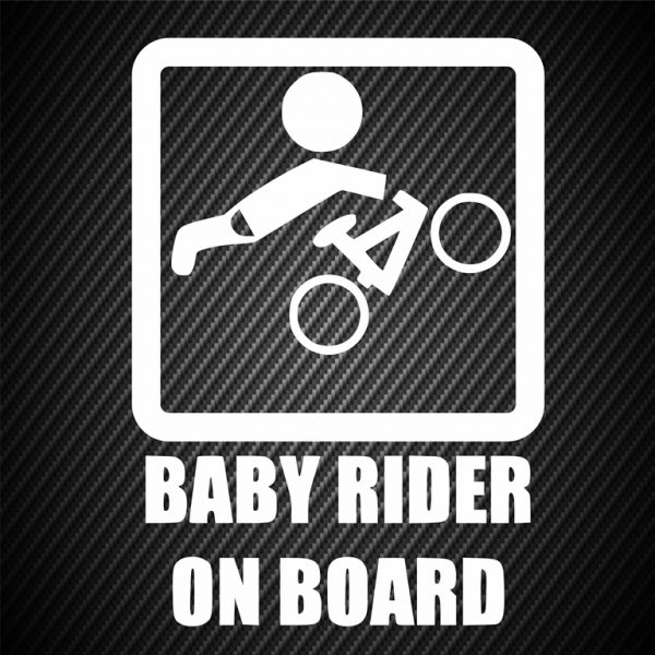 Baby mountain biker on board