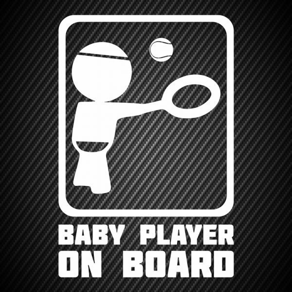 Baby tennis player on board