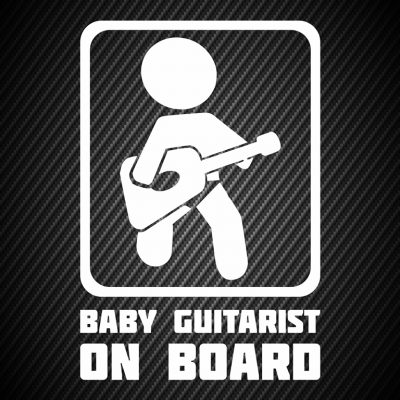 Baby guitarist on board