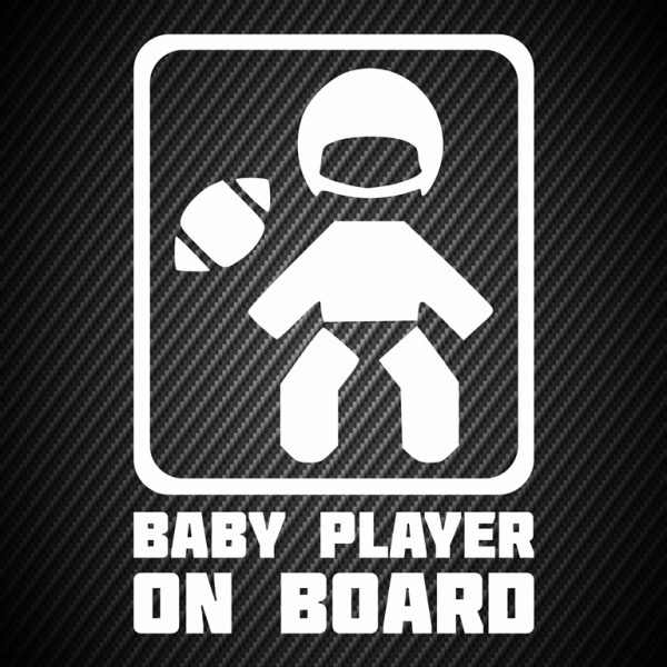 Baby football player on board