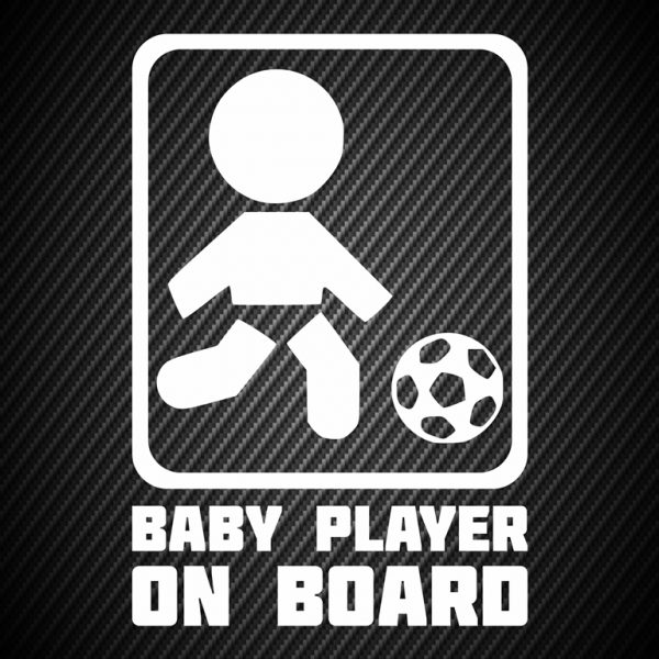 Baby football player on board