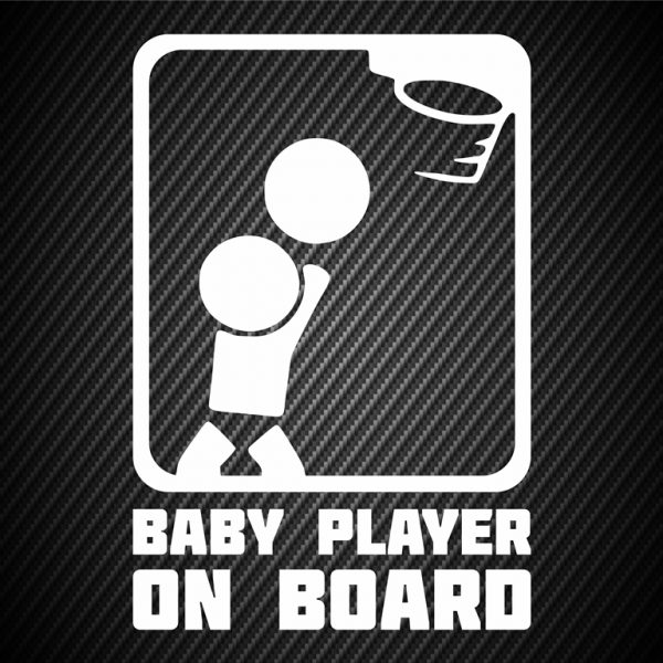 Baby basketball player on board