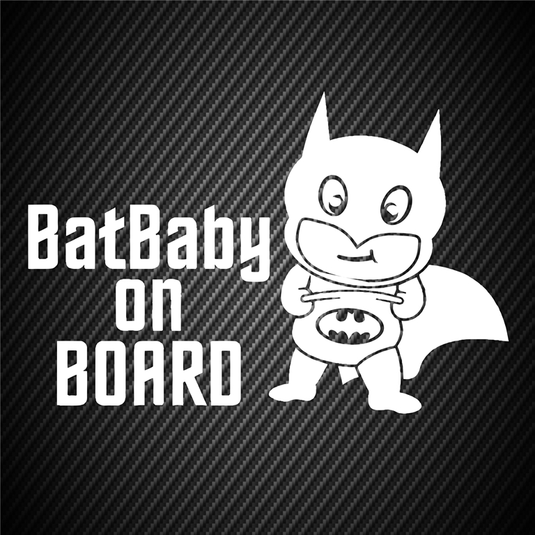 Hello Kitty Batman Bat Baby on Board Vinyl Decal Sticker 100x160mm 23 Colours 