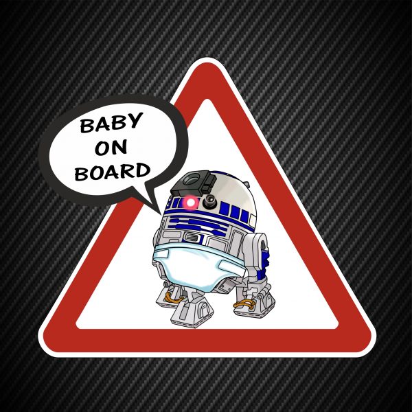 BABY ON BOARD R2-D2 laminated sticker