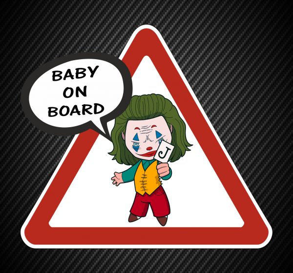 BABY ON BOARD Joker laminated sticker