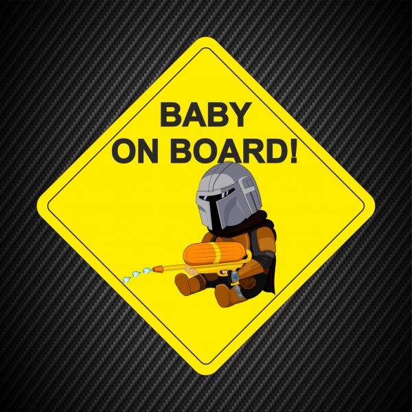 Sticker Baby on Board Mandalorian Rhombus