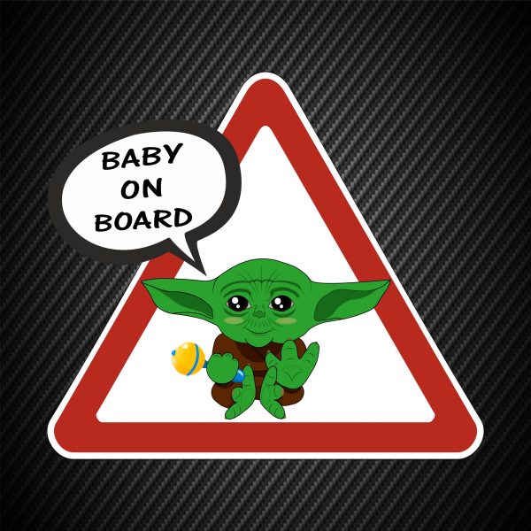 BABY ON BOARD Yoda laminated sticker