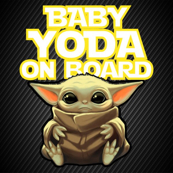 Baby Yoda on board car sticker – StickersMag