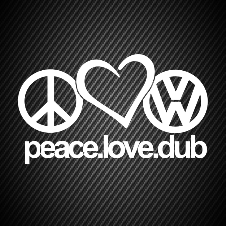PEACE AND LOVE COMBI VW DUB COX HIPPIE AMOUR 12cm AUTOCOLLANT STICKER AUTO PC118 
