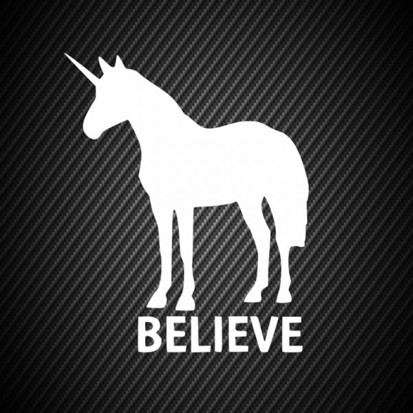 Sticker Unicorn believe