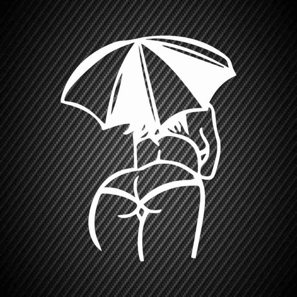 Sticker Girl under the umbrella