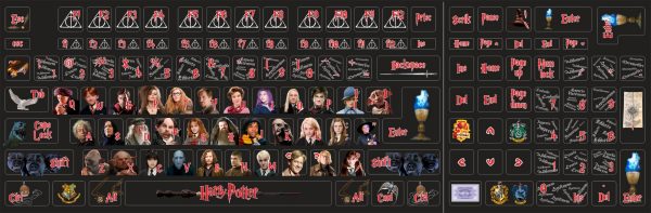 Harry Potter Universal stickers on the keyboard